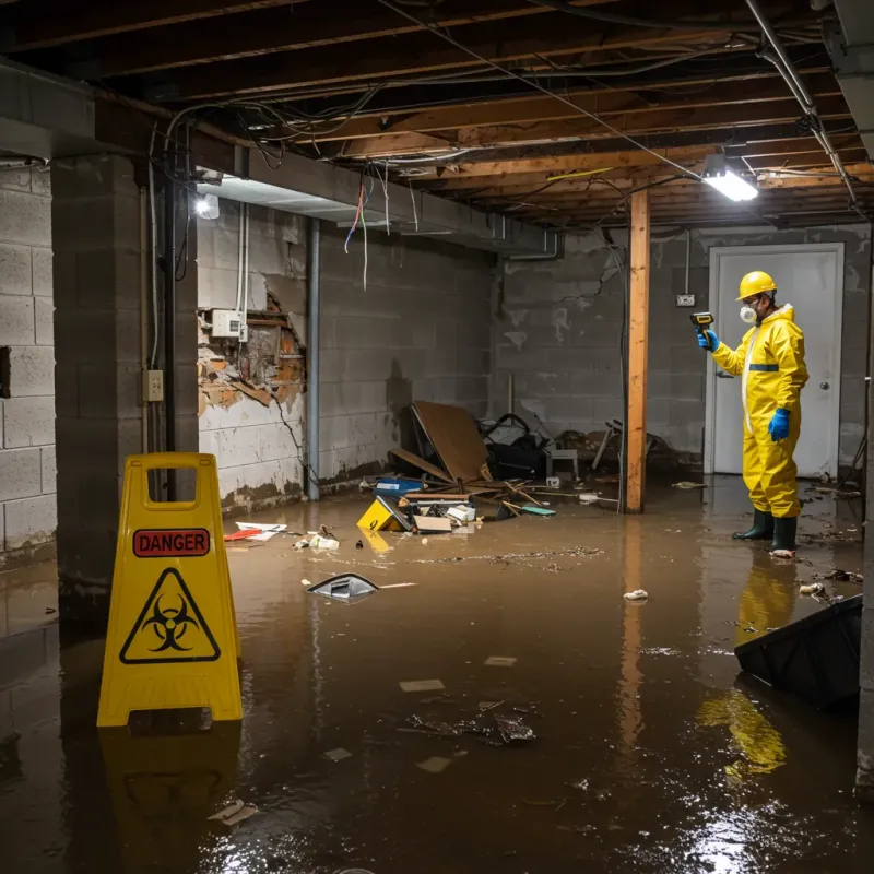 Flooded Basement Electrical Hazard in Staples, MN Property